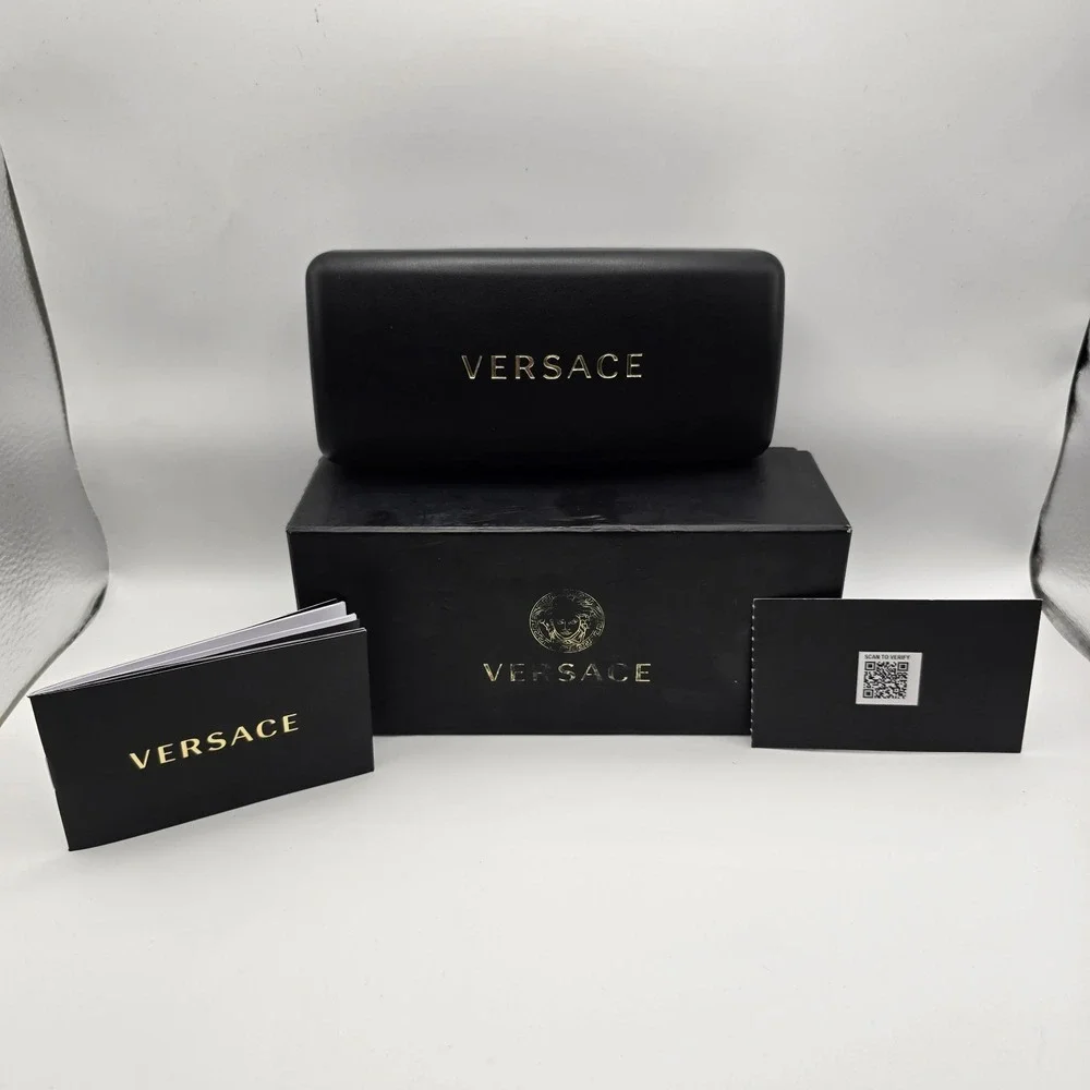 Versace VE4425U 314/87 White Gold Medusa Shield Sunglasses 53mm Italy NWOT